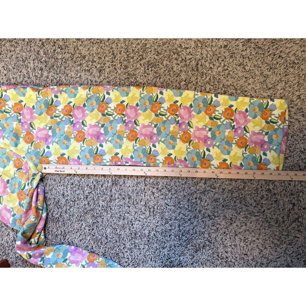 ZARA Multicolor Floral High Waisted Wide Leg Pants Size Small Boho Flowy Palazzo - Picture 8 of 9